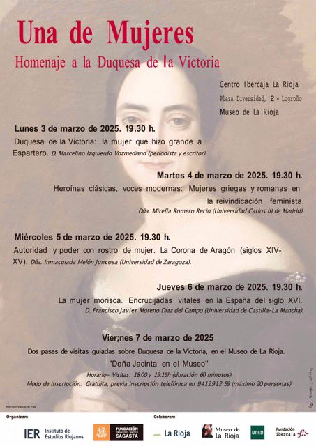 Francisco J. Moreno (@morenodiazcampo) on Twitter photo 🙋♀️ Una de mujeres
Esta semana el <a href="/InstitutoIER/">IER</a> y la Fundación Práxedes Mateo Sagasta organizan este ciclo de conferencias en femenino. Y con #moriscas 😜
<a href="/FundIbercaja/">Fundación Ibercaja</a> <a href="/lariojaorg/">Gobierno de La Rioja</a> <a href="/MuseoRioja/">Biblioteca Museo de La Rioja</a> <a href="/UnedRioja/">UNED La Rioja</a>
👇👇 🙋♀️ Una de mujeres
Esta semana el <a href="/InstitutoIER/">IER</a> y la Fundación Práxedes Mateo Sagasta organizan este ciclo de conferencias en femenino. Y con #moriscas 😜
<a href="/FundIbercaja/">Fundación Ibercaja</a> <a href="/lariojaorg/">Gobierno de La Rioja</a> <a href="/MuseoRioja/">Biblioteca Museo de La Rioja</a> <a href="/UnedRioja/">UNED La Rioja</a>
👇👇