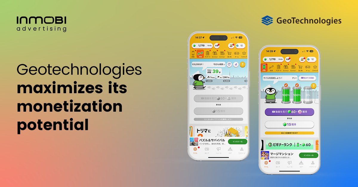 InMobi's tweet image. ⚡️ This #MobileMonday, discover how GeoTechnologies, Inc. partnered with InMobi Advertising to drive a 3x boost in ad impressions on its TRIMA app and a 1.5x rise in eCPMs from interstitial ads and rewarded videos: advertising.inmobi.com/case-study/geo…

#MobileAdvertising #InAppMonetization