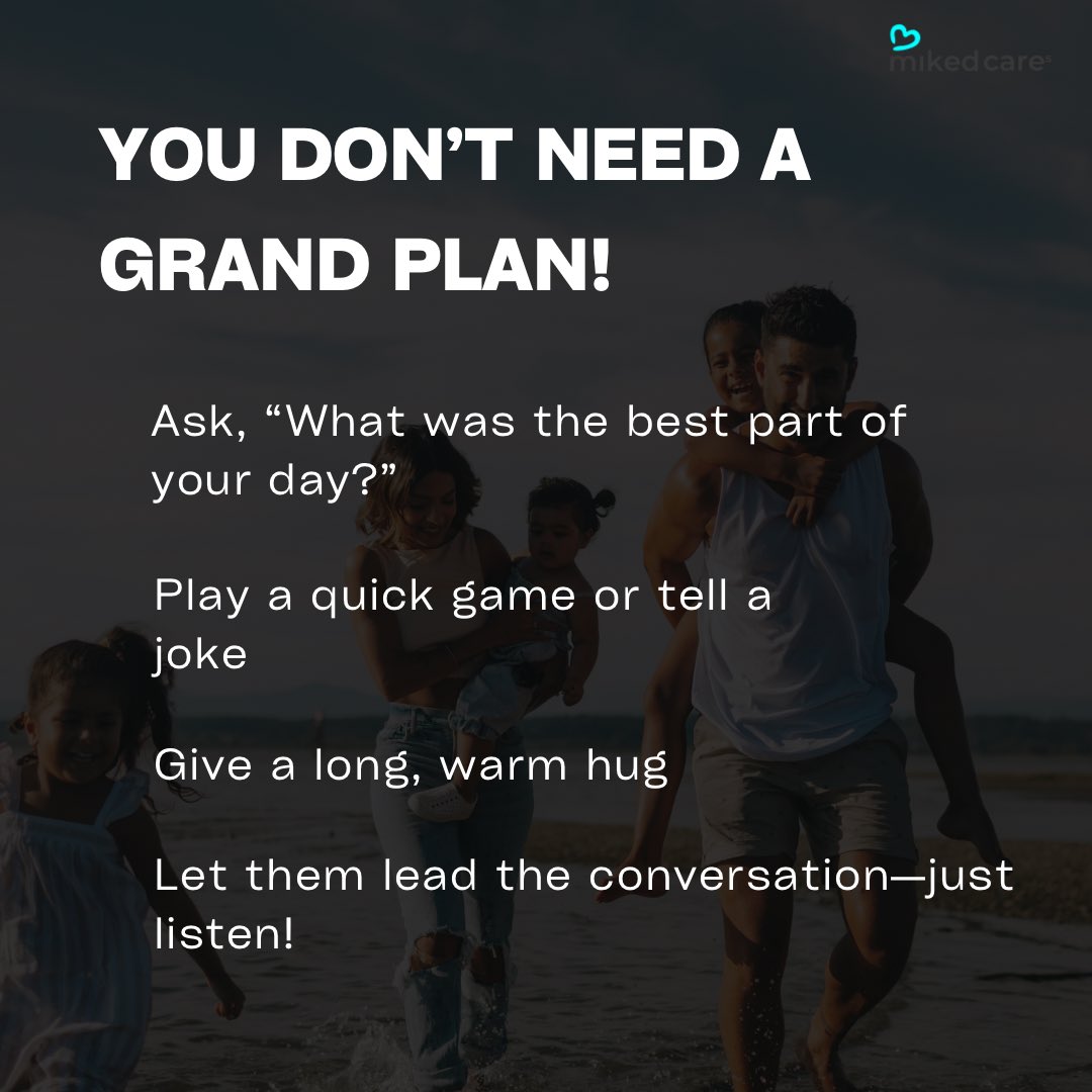 MikedCares's tweet photo. Parents, life is hectic. 😵‍💫 Amid work and chores, it's easy to feel you're not spending enough time with your kids.

But here's a secret: Just 5 minutes of focused attention can strengthen your bond more than you think. https://t.co/o6q1Sr8oZ5