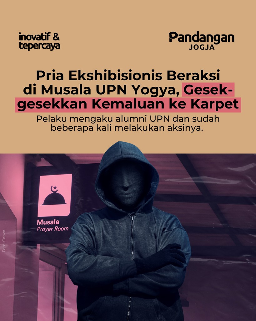 pandangan_jogja's tweet image. Seorang pria melakukan aksi ekshibisionisme di musala Gedung Agus Salim Kampus II Fisip UPN Veteran Yogyakarta. Pelaku berulah saat jemaah perempuan tengah beribadah.

Selengkapnya, klik shorturl.at/KDXbc
#kasus #pelecehan #upn #yogya #musala