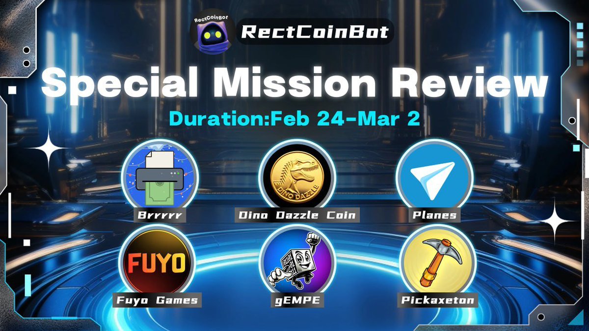 🚀 Special Mission Review – Last Week’s Highlights! 🔥

💎 A look back at last week's exclusive missions!

Thousands of players completed tasks and earned massive RECT Points rewards! 💰

🎯 Did you conquer the challenges? 

Join the action now 👉 t.me/RectCoinBot