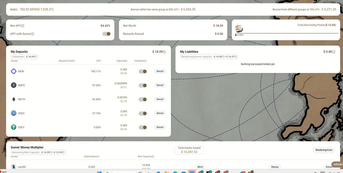 brave_raf's tweet image. I did this on Monad.

@SumerMoney is having #SumerianChallenge1 #CallfortheTribe #SumerPoints Program

Here&apos;s my invite Code: points.sumer.money/?invite=4H76H
Benefit to you: Earn 5% bonus on your lifetime Sumer Points

Here&apos;s what we will be doing.
We will be Depositing the following…