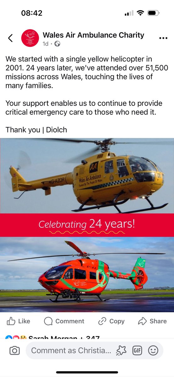 An unbelievable and vital charity, if it wasn’t for the Welsh Air Ambulance our son Dylan couldn’t be here today. Thankful each day!