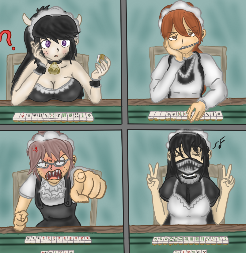 ratchetmanon's tweet photo. Mahjong Game at the Maid Cafe

#sinkids #libyloud #lynnloudIII #gloomloud #sonetteloud https://t.co/dti5VXAVhO