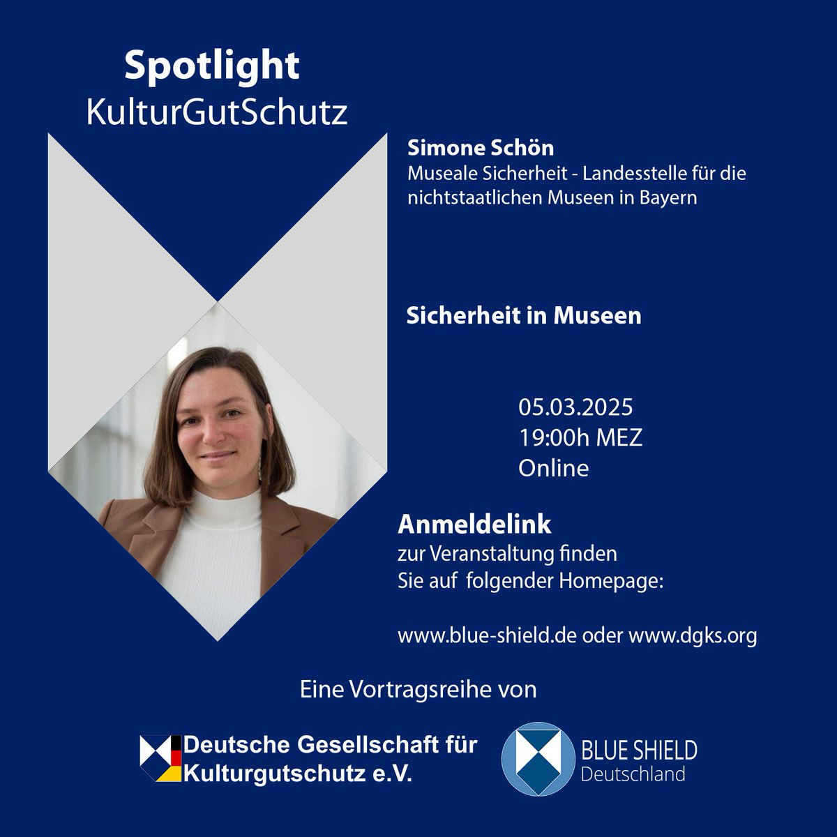 Heute spricht Simone Schön über "Sicherheit in Museen". Den Link der Veranstaltung gibts unter blue-shield.de oder dgks.org
#dgks #blueshield