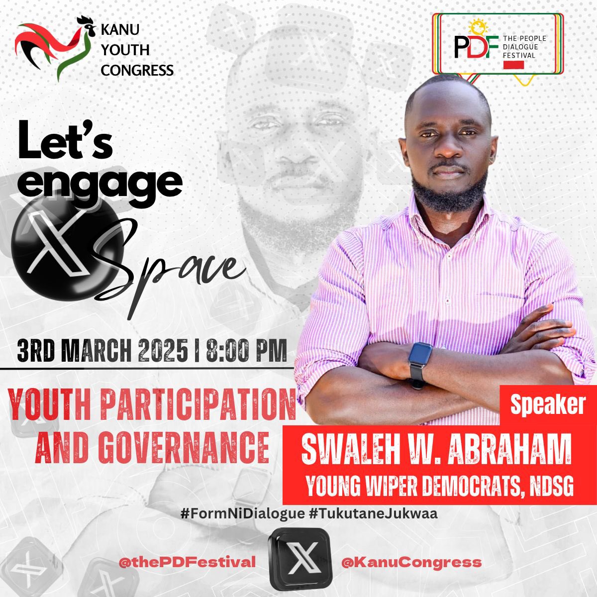 Youth participation in governance is essential not only for creating policies that reflect the needs and aspirations of young people but also for ensuring that future generations have the skills and experience to lead effectively.

Join us tonight from 8pm, we will be having