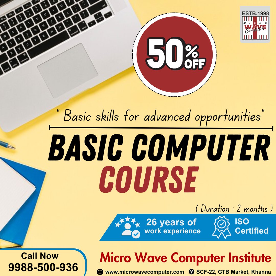 komalkumar39022's tweet photo. BASIC COMPUTER COURSE 
A Basic Computer Course introduces fundamental computer concepts, including hardware, software, and operating systems. 
#BasicComputerCourse #DigitalSkills 
https://t.co/VurftCuxH6 https://t.co/ozSfG4QloM