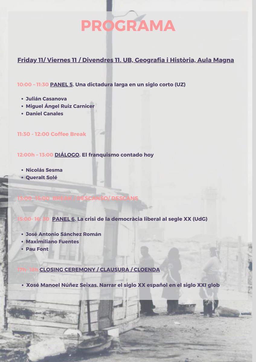 GRECS (@grecs_uab_udg) on Twitter photo 📢Los días 10 y 11 de abril se celebrará el IV Congreso de <a href="/RedVoices2023/">VOICES. Red de Investigación</a> "Nuevos relatos. La España del siglo XX, contada en el XXI".
📍El jueves 10 en <a href="/uablletres/">Filosofia i Lletres</a> y el viernes 11 en <a href="/GH_UB/">Facultat de Geografia i Història UB</a>.
⬇️Os dejamos a continuación la programación con toda la información necesaria: 📢Los días 10 y 11 de abril se celebrará el IV Congreso de <a href="/RedVoices2023/">VOICES. Red de Investigación</a> "Nuevos relatos. La España del siglo XX, contada en el XXI".
📍El jueves 10 en <a href="/uablletres/">Filosofia i Lletres</a> y el viernes 11 en <a href="/GH_UB/">Facultat de Geografia i Història UB</a>.
⬇️Os dejamos a continuación la programación con toda la información necesaria:
