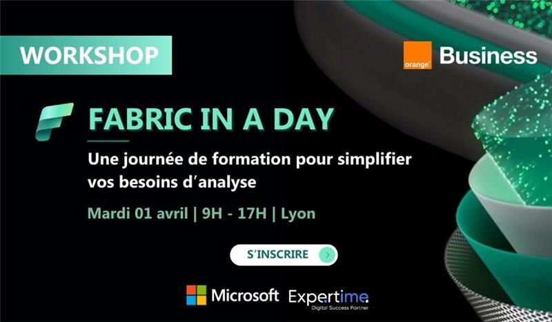 [RAPPEL EVENT] 📢 Rejoignez-nous pour Fabric in a Day à Lyon ! 

📆 1er avril 2025, 9h-17h
📍 Microsoft Experience Lab, Lyon

💡 Au programme : découverte de #MicrosoftFabric, labs pratiques, analyse en temps réel &amp; Data Science.

🔗 Inscrivez-vous 👉 bit.ly/3EbOWNf