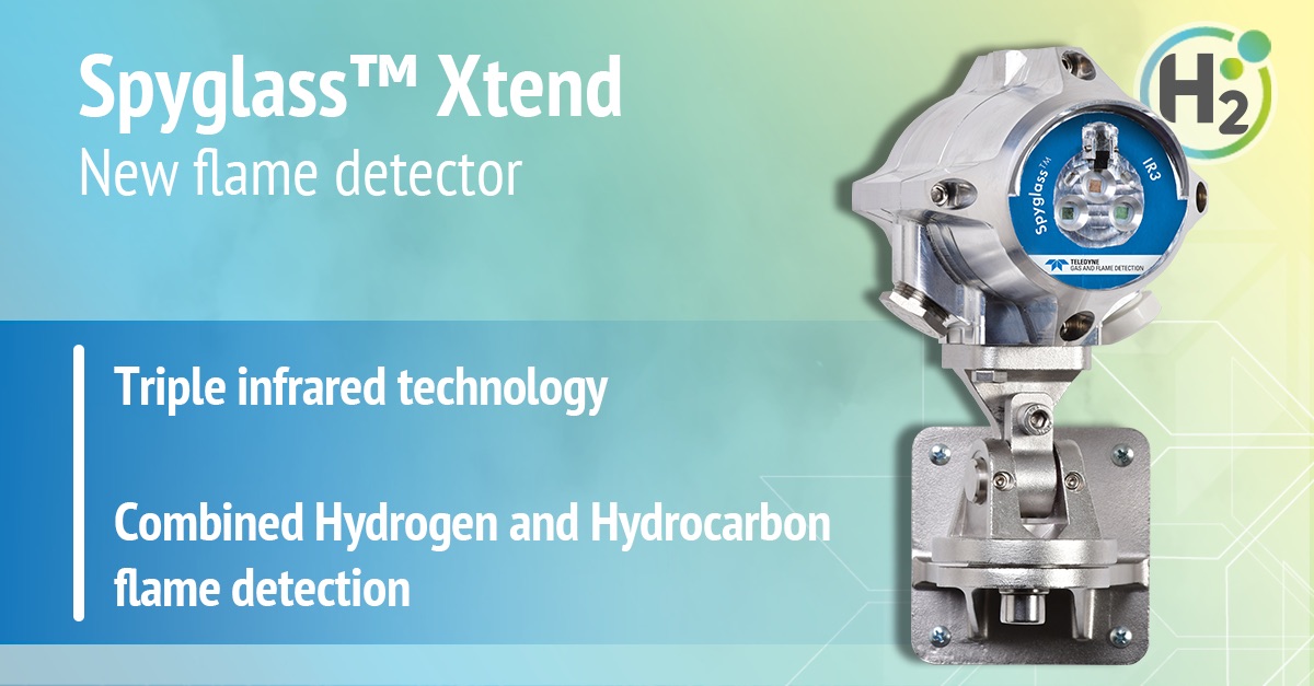 Teledyne Gas &amp; Flame Detection has launched the Spyglass™ Xtend, a triple-infrared flame detector capable of simultaneously detecting both hydrogen (H2) and hydrocarbon (HC) fires.

Find out more here: firemiddleeastmag.com/teledyne-gas-f…

#Fire #FireDetection #Safety #FireSafety