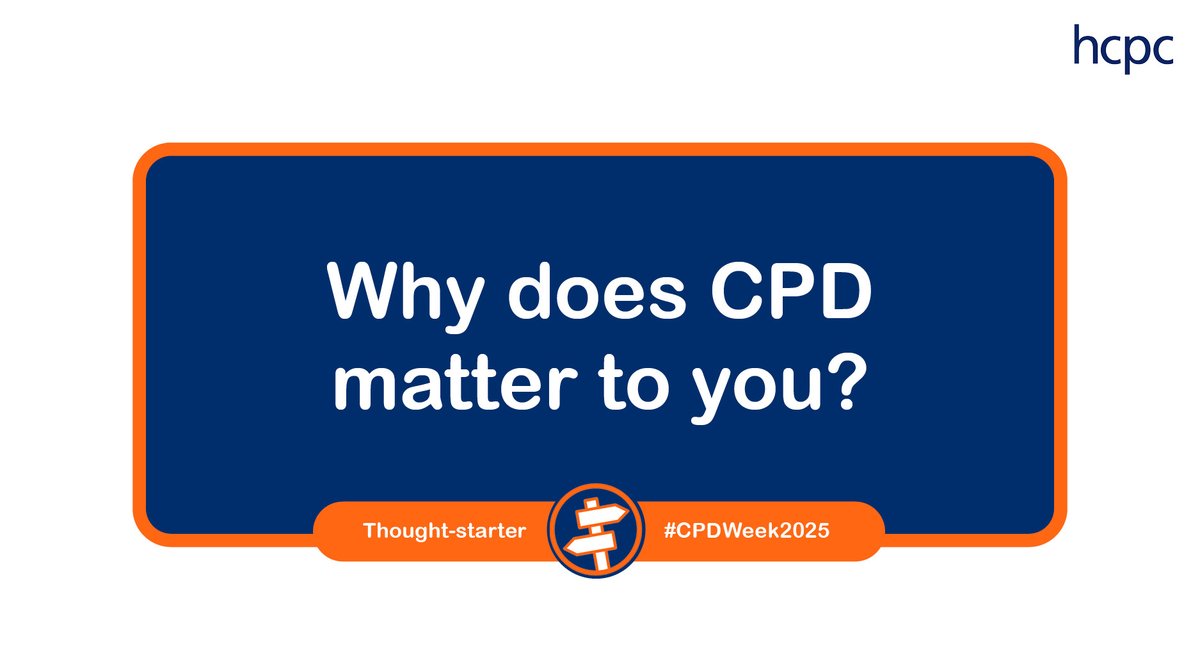 This week we’re offering opportunities to reflect on some big questions.

💭 Why does CPD matter to you? Has there been a moment when you realised its impact on your practice?

We invite you to share your thoughts with others or use this as a moment to reflect👇