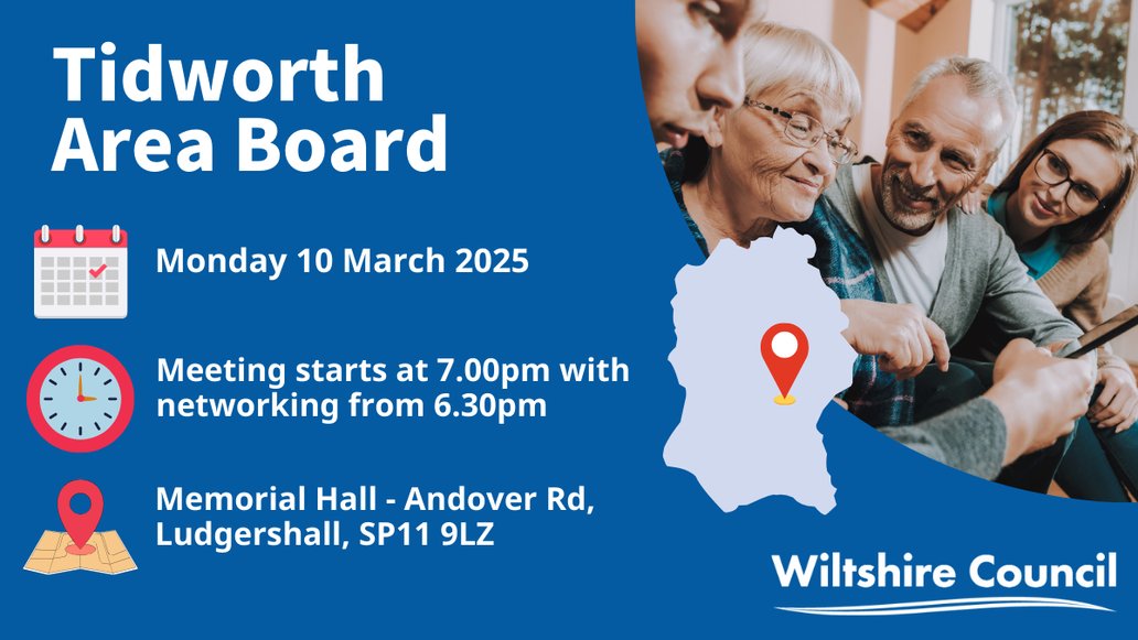 Tidworth Area Board Meeting on Monday 10th March at 7pm!

Join residents, councillors and community partners. Discuss and hear updates as well as hearing about local priorities &amp; grant funding. 

Find out more 👉 orlo.uk/Tidworth_Area_…