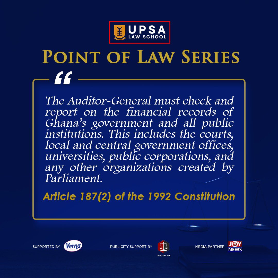 UPSALawSchool's tweet photo. Welcome to the month of March!

In this month, we will  be exploring laws related to Public Finance. 

Stay tuned, let's learn more!

#UPSA #UPSALawSchool #AccountabilityAndTransparency #AuditorGeneral https://t.co/J8ibXPPjpw