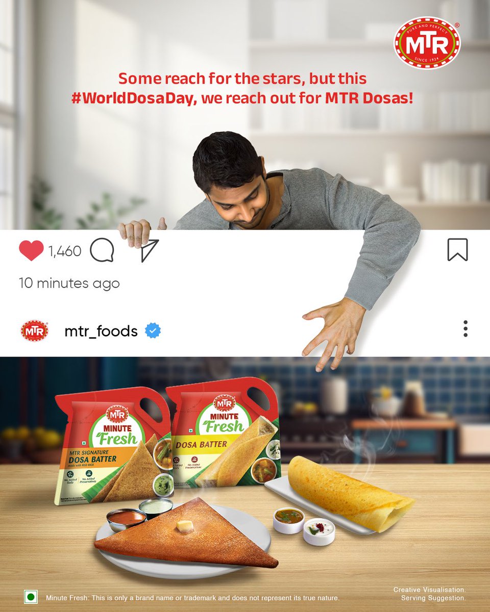 Happy Dosa Day to all those people who love their dosa in all forms ♥️

 #dosa #dosabatter #redricedosa #redricedosabatter #freshbatter #worlddosaday #MTR #mtrfoods #mtrdosa #restaurantstyletaste