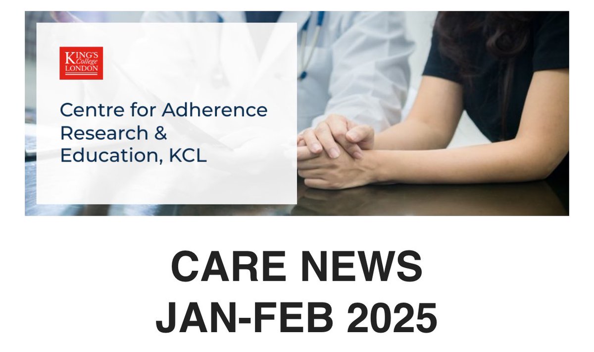 📣 Check out our latest CARE newsletter for updates on cutting-edge research, training opportunities, and exciting collaborations in the field of medication adherence.

Read more: mailchi.mp/ec6231307ea1/j…

#MedicationAdherence #healthcare #Research