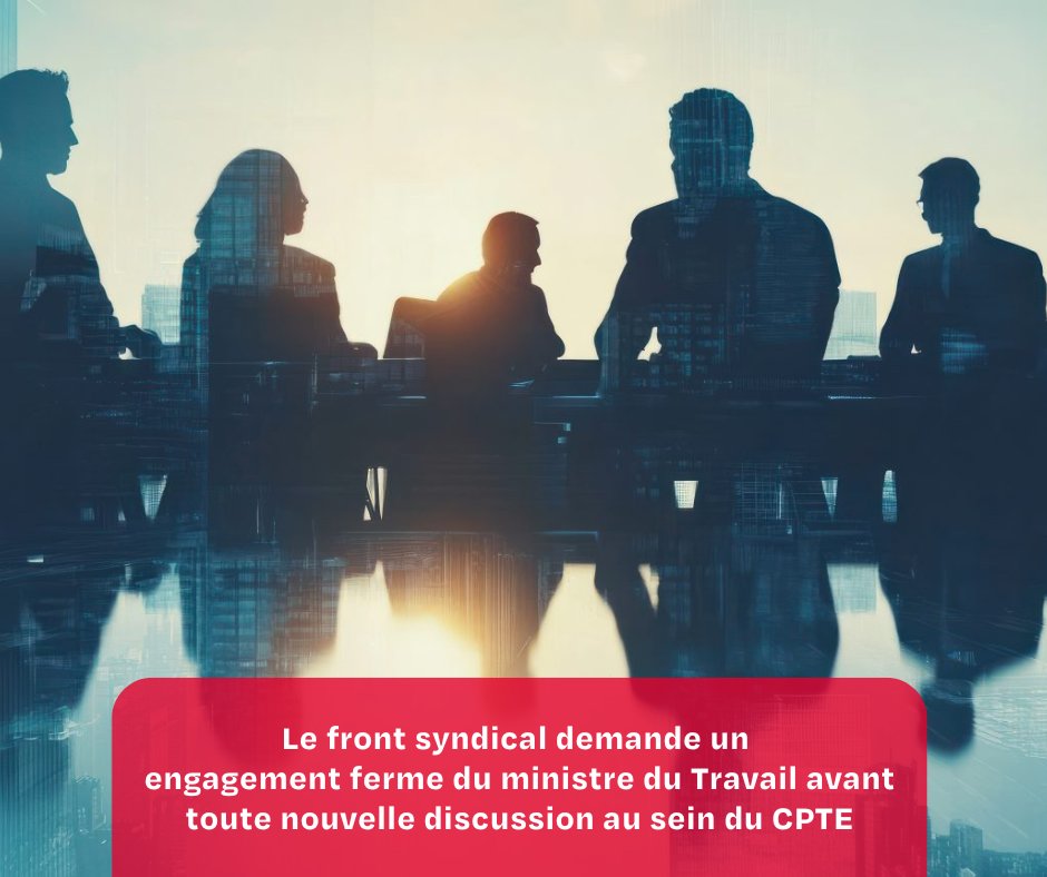 ♦️🟢 Le #frontsyndical OGBL-LCGB demande au gouvernement de garantir le droit de signature et de négociation de conventions collectives des syndicats avant toute nouvelle discussion au CPTE.

▶️ Plus d’infos: tinyurl.com/ytr4fca3
▶️ Visitez aussi: frontsyndical.lu
