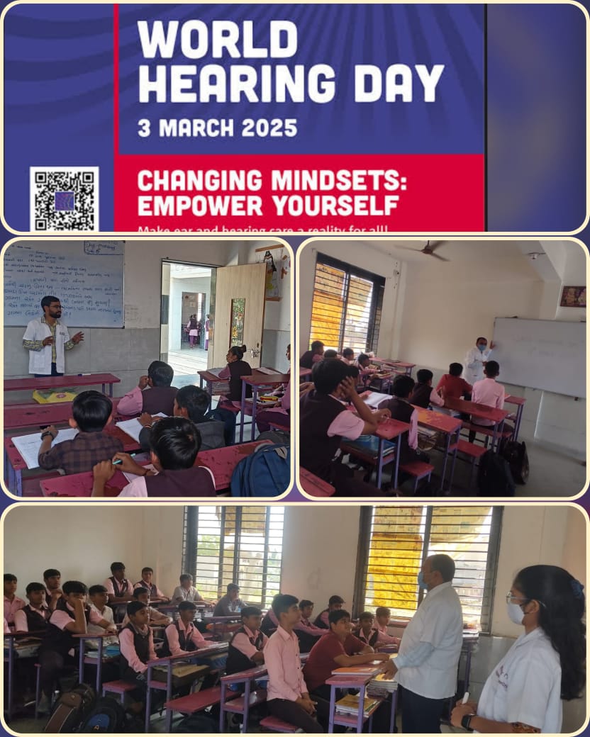 SbccHealth's tweet image. આજ રોજ &quot;World Hearing Day&quot; નિમિત્તે વિરપુર ની સ્વામિનારાયણ ગુરુકુલ ખાતે RBSK TEAM Jetpur  દ્વારા બાળકો ને બહેરાશ થવાના મુખ્ય કારણો જેવાકે મોબાઇલ, હેડફોન નો વધુ પડતો ઉપયોગ,ઊંચા ઘોંઘાટ યુકત ઉપકરણો ન વાપરવા સલાહ આપવામાં આવેલ.