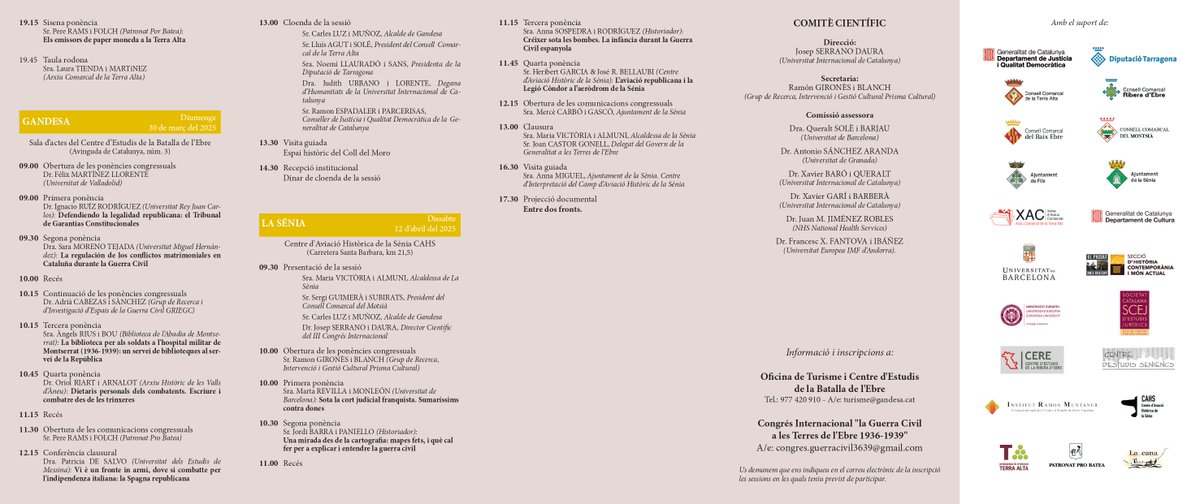 Queralt Solé (@qbru) on Twitter photo Agendeu! Al març III Congrés Internacional de la Guerra Civil a les Terres de l'Ebre, amb obertura de l'historiadora Helen Graham!
A <a href="/Tortosa/">Ajuntament de Tortosa</a> <a href="/ajgandesa/">Ajuntament Gandesa</a> <a href="/AjuntamentFlix/">Ajuntament de Flix</a> i <a href="/LaSeniaInfo/">LaSenia.info</a> Agendeu! Al març III Congrés Internacional de la Guerra Civil a les Terres de l'Ebre, amb obertura de l'historiadora Helen Graham!
A <a href="/Tortosa/">Ajuntament de Tortosa</a> <a href="/ajgandesa/">Ajuntament Gandesa</a> <a href="/AjuntamentFlix/">Ajuntament de Flix</a> i <a href="/LaSeniaInfo/">LaSenia.info</a>