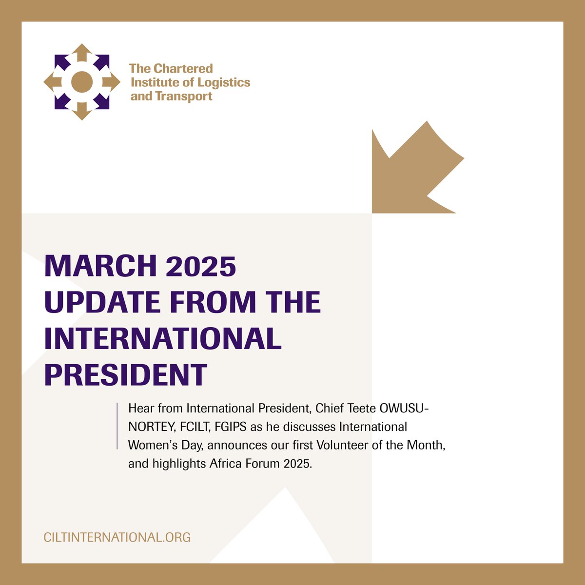 Hear from our International President, <a href="/ChiefTeete/">Chief Teete OWUSU-NORTEY FCILT, FGIPS</a>, in our March announcement as we look forward to celebrating International Women’s Day, announce our first-ever Volunteer of the Month, and look ahead to Africa Forum 2025 in Rwanda! Read more ➡️ ow.ly/fGsb50V9asA
