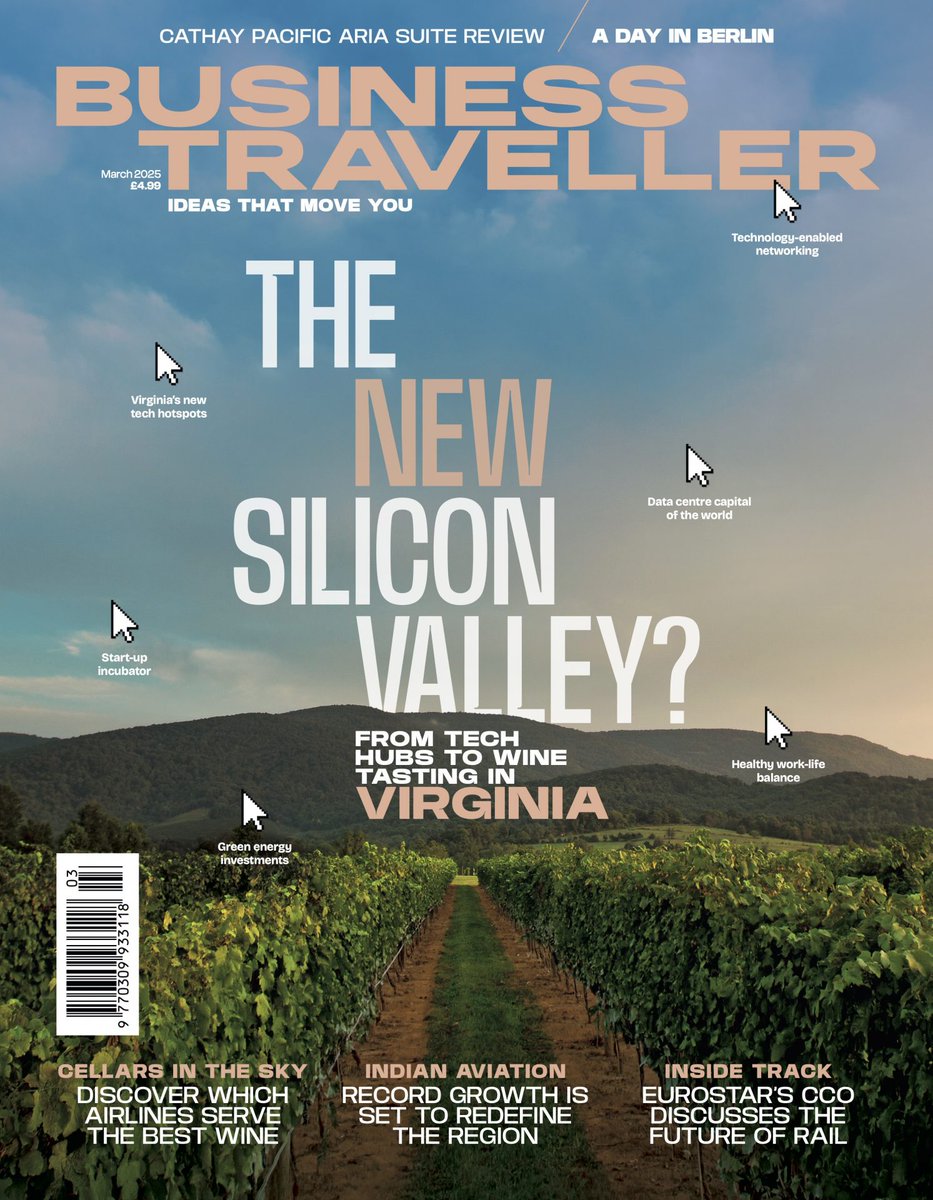 Business Traveller (@btuk) on Twitter photo The March 2025 edition of <a href="/BTUK/">Business Traveller</a> is out now, with a cover feature looking at the emergence of #Virginia as America’s hottest high-tech and innovation zone.
Subscribers can access the digital edition at businesstraveller.com/international-… The March 2025 edition of <a href="/BTUK/">Business Traveller</a> is out now, with a cover feature looking at the emergence of #Virginia as America’s hottest high-tech and innovation zone.
Subscribers can access the digital edition at businesstraveller.com/international-…