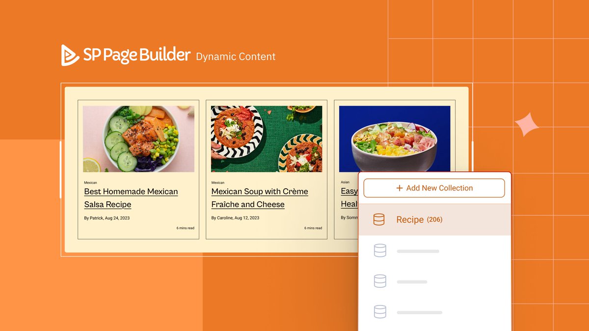 joomshaper's tweet image. Bring your culinary creations to life with a dynamic recipe website! 🍽

Learn how to create recipe collections, design Dynamic Index &amp;amp; Details pages, map collection fields, and more using Joomla &amp;amp; SP Page Builder!

Let’s get cooking! 🍳
🔗 joomshaper.com/blog/create-a-…

#SPPageBuilder…
