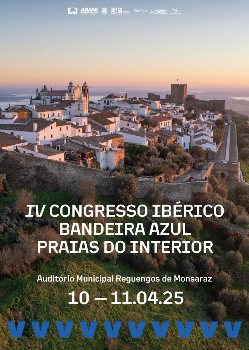 🏞 IV Congreso Ibérico Bandera Azul Playas Continentales 🌊

📍Auditorio Municipal de Reguengos de Monsaraz
🗓️10 y 11 de abril de 2025

Más información e inscripciones en: 

bandeiraazul.abaae.pt/our_news/iv-co…

#banderaazul #blueflag #abaae #adeac #feeglobal #omarcomecaemti #sostenibilidad