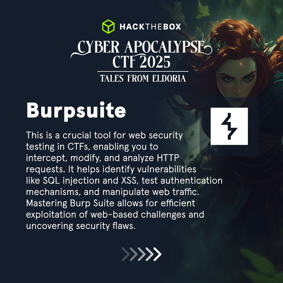 hackthebox_eu's tweet image. Tools? Check ✅
Here are 4 #cybersecurity programs to learn about before jumping into your first #CaptureTheFlag competition. Ready for the real challenge? Sign up for Cyber Apocalypse 2025, open to all skill levels: okt.to/yPGX4S

#HackTheBox #HTB #InformationSecurity…