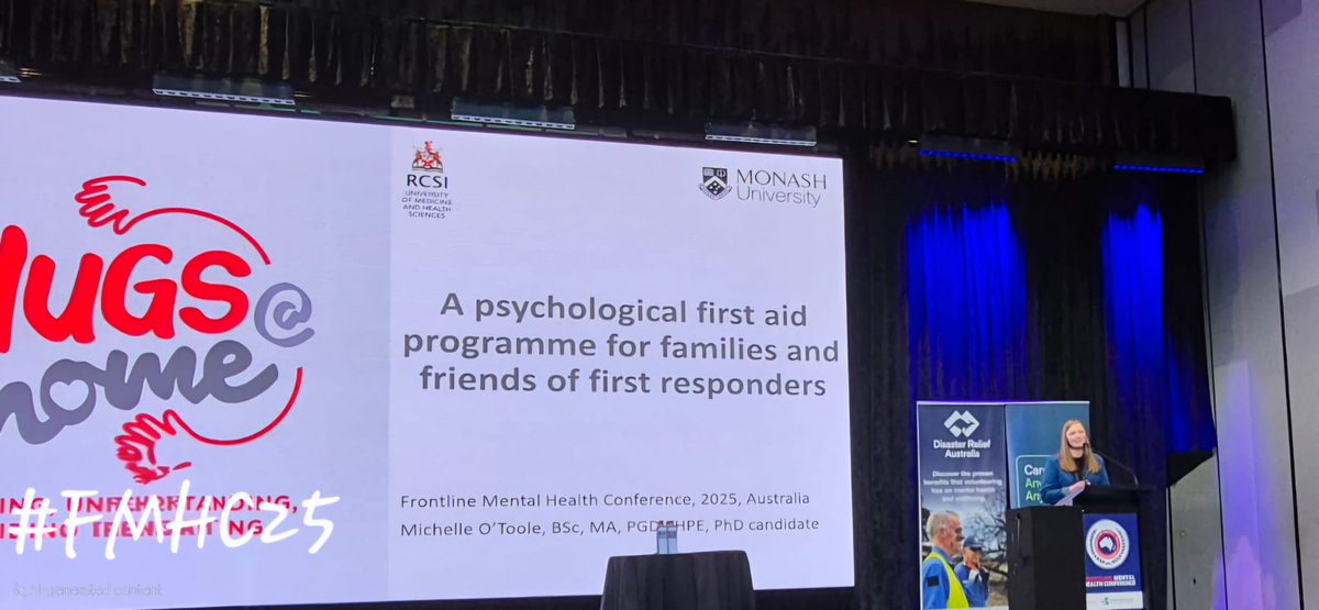 HUGS@Home (@hugsathome_rcsi) on Twitter photo Earlier today (lunchtime in Oz) Michelle <a href="/mrsot13/">Michelle O'Toole</a> gave an excellent presentation on our HUGS@Home project which generated much interest among the delegates at the <a href="/anzmha/">Australian & New Zealand Mental Health Association</a> Frontline Mental Health Conference.
#FMHC2025 #MentalHealthMatters #FrontlineWellbeing #PsychologicalSafety Earlier today (lunchtime in Oz) Michelle <a href="/mrsot13/">Michelle O'Toole</a> gave an excellent presentation on our HUGS@Home project which generated much interest among the delegates at the <a href="/anzmha/">Australian & New Zealand Mental Health Association</a> Frontline Mental Health Conference.
#FMHC2025 #MentalHealthMatters #FrontlineWellbeing #PsychologicalSafety