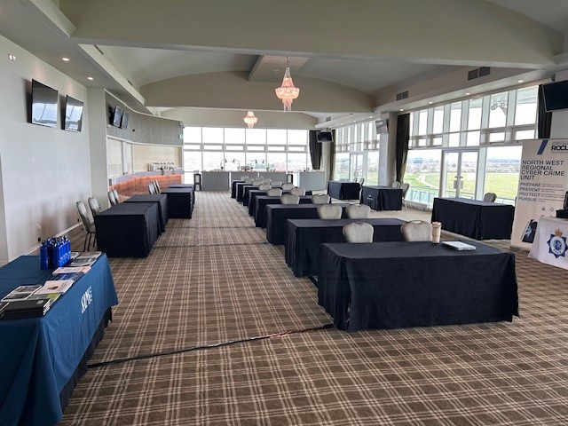 MerPolCyber's tweet photo. #MerPolCyberChallenge25
The stage is set at @AintreeRaces , we are ready to welcome Partners, Staff and Finalists!
Thank you to @MerseysidePCC and Op Medusa for the funding and to the partners who have lent equipment to support the Challenge, @IN4_Group and @SyscoLiverpool https://t.co/QhnMhiDkDt