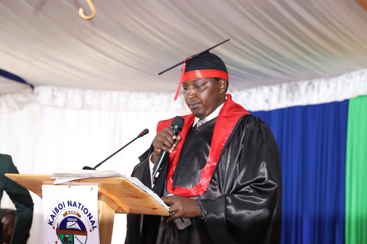 KaiboiTraining's tweet photo. "By the powers granted to me by The Kaiboi National Polytechnic, i now declare the 1st Graduation Ceremony officially opened," declared Principal Mr. Abdi Tiony during the ongoing KANP Graduation Ceremony. #kaiboinp
#1stgraduation
#graduationday
#KANP https://t.co/BVTUIMtius