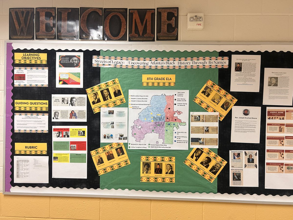 Reese_the_Educator (@reese_educator) on Twitter photo ❤️☺️The beautiful display of the 8th grade ELA projects, “Uncovering the Streets of Atlanta’s Legacy”‼️Reading & writing informational texts…to culminate BHM. <a href="/apsyoungms/">Young Middle School</a> ❤️☺️The beautiful display of the 8th grade ELA projects, “Uncovering the Streets of Atlanta’s Legacy”‼️Reading & writing informational texts…to culminate BHM. <a href="/apsyoungms/">Young Middle School</a>
