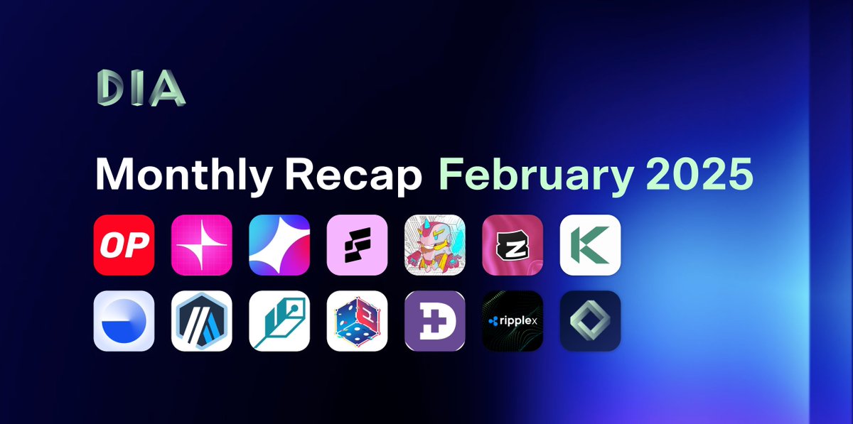 🏗️ Monthly Recap: February 2025

Last month, we

→ Launched a new RWA oracle product, DIA xReal
→ Integrated DIA Lumina on four testnets
→ Partnered with <a href="/DenarioSwiss/">Denario.Swiss</a> and integrated <a href="/Somnia_Network/">Somnia</a>

Read the full recap 🧵