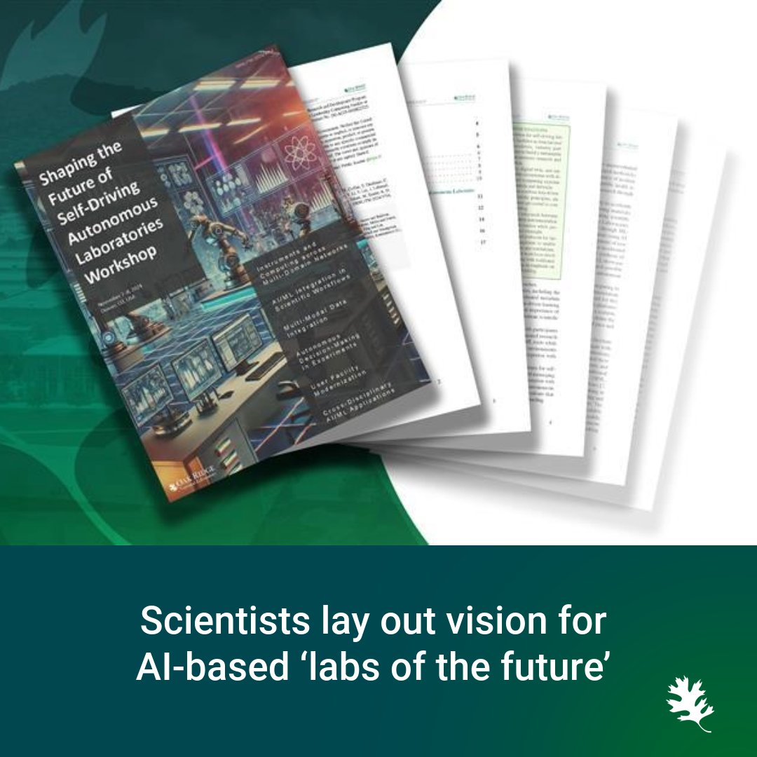 ORNL Computing & Computational Sciences (@ornlcomputing) on Twitter photo Scientists at <a href="/ORNL/">Oak Ridge Lab</a> and top research institutions mapped out a bold vision for next-gen, self-driving laboratories—where #AI and robotics accelerate discovery like never before.
💫 bit.ly/4idHDTI Scientists at <a href="/ORNL/">Oak Ridge Lab</a> and top research institutions mapped out a bold vision for next-gen, self-driving laboratories—where #AI and robotics accelerate discovery like never before.
💫 bit.ly/4idHDTI
