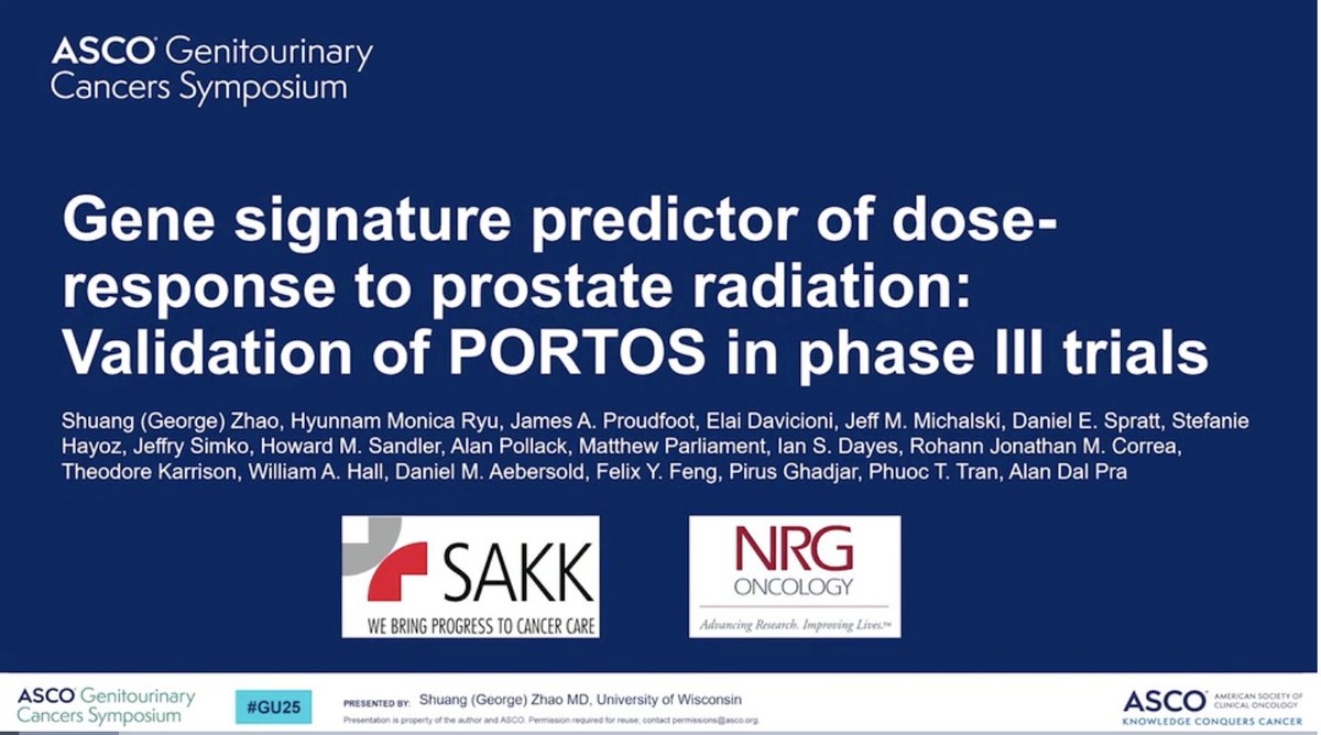 UroToday.com (@urotoday) on Twitter photo #PORTOS biomarker guides radiation dose escalation in #ProstateCancer treatment. George Zhao, MD <a href="/uwsmph/">UW School of Medicine and Public Health</a> & <a href="/a_dalpra/">Alan Dal Pra, MD</a> <a href="/SylvesterCancer/">Sylvester Comprehensive Cancer Center</a> join <a href="/CaPsurvivorship/">Alicia Morgans, MD, MPH</a> <a href="/DanaFarber/">Dana-Farber</a> to discuss updates to the PORTOS trial and how it predicts radiation benefit in #PCa. #WatchNow > #PORTOS biomarker guides radiation dose escalation in #ProstateCancer treatment. George Zhao, MD <a href="/uwsmph/">UW School of Medicine and Public Health</a> & <a href="/a_dalpra/">Alan Dal Pra, MD</a> <a href="/SylvesterCancer/">Sylvester Comprehensive Cancer Center</a> join <a href="/CaPsurvivorship/">Alicia Morgans, MD, MPH</a> <a href="/DanaFarber/">Dana-Farber</a> to discuss updates to the PORTOS trial and how it predicts radiation benefit in #PCa. #WatchNow >