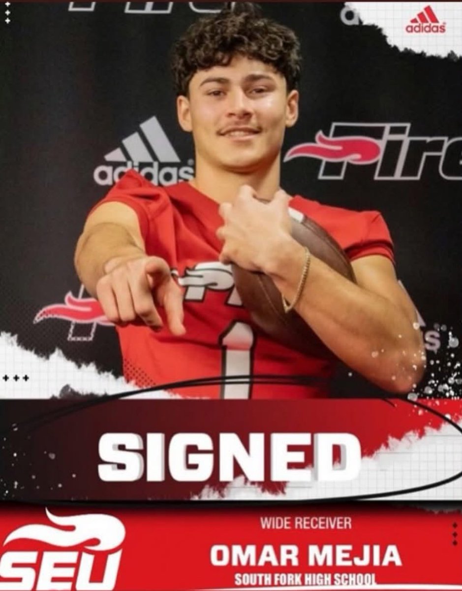 SFHS FB (@sfhs_fb) on Twitter photo Congrats go out to <a href="/Omar_Mejia8/">Omar Mejia</a> on his commitment to play football <a href="/SEUFireFootball/">Southeastern Football</a>. He will be signing at 3:30pm tomorrow at the media center <a href="/SFAthletics/">South Fork Athletics</a>. Congrats go out to <a href="/Omar_Mejia8/">Omar Mejia</a> on his commitment to play football <a href="/SEUFireFootball/">Southeastern Football</a>. He will be signing at 3:30pm tomorrow at the media center <a href="/SFAthletics/">South Fork Athletics</a>.