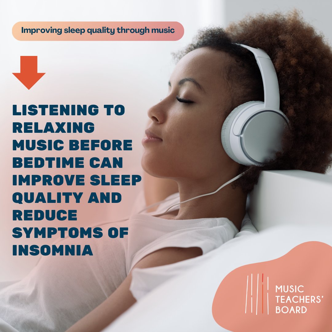 Improving sleep quality through music 🎶 Listening to relaxing music before bedtime can improve sleep quality &amp; reduce symptoms of insomnia. Classical &amp; slow-tempo instrumental music helps slow brainwave activity, promoting deeper sleep. Check out: thensf.org/sleep-tips