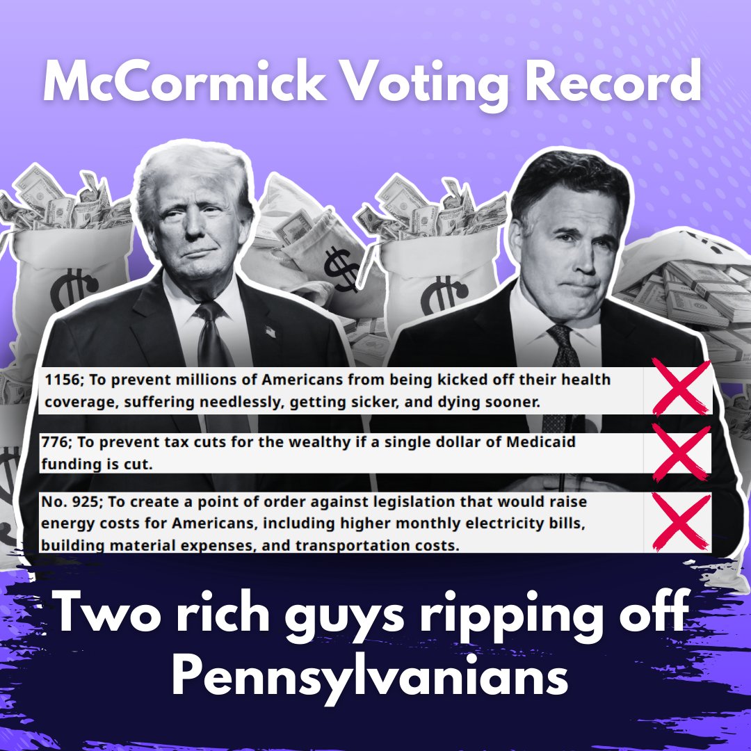 AllAboutPA's tweet image. McCormick is 100% behind Trump as he rips away good-paying, stable jobs from Pennsylvanians—federal jobs that help families put food on the table, pay their mortgages, and build their futures.