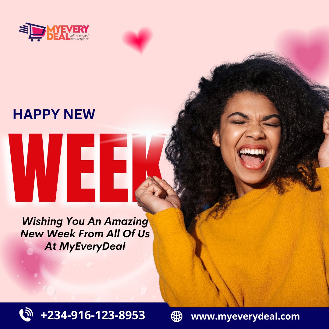 MyEveryDeal's tweet photo. 🌟 Happy New Week! 🌟  
A fresh week, a fresh start, and new opportunities to achieve great things! 🚀✨ 
 Contact us: 09161238953
🌍 Visit us: https://t.co/vMZ30C9TvF  Let’s make this week productive and full of wins! 💪💰  #HappyNewWeek #ShopWithUs #BestDeals #MyEveryDeal https://t.co/BDW2kzB6zT
