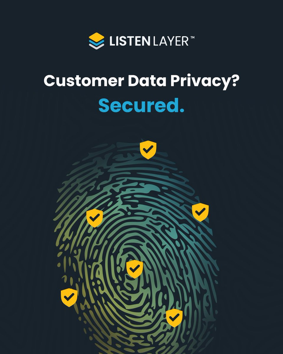 listenlayer's tweet image. Security-first architecture means your data is safe with ListenLayer. 🛡️

=#DataSecurity #ListenLayer #SecureMarketing #PeaceOfMind