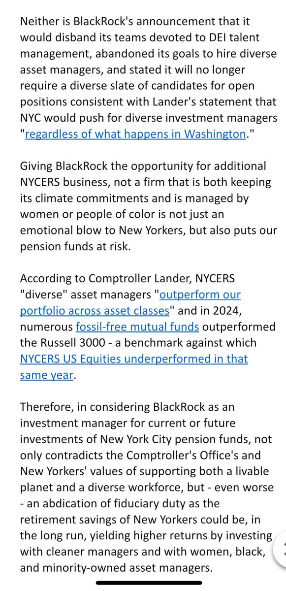 New York Communities for Change (@nychange) on Twitter photo .@BradLander is pushing thru yet another multi-million $$$ city contact for BlackRock, the world’s dirtiest money manager.
We’ll testify against it at a pro-forms “public hearing” at 10am.
He should stand up to Trump and move the city from dirtier to cleaner managers. Not this! .@BradLander is pushing thru yet another multi-million $$$ city contact for BlackRock, the world’s dirtiest money manager.
We’ll testify against it at a pro-forms “public hearing” at 10am.
He should stand up to Trump and move the city from dirtier to cleaner managers. Not this!