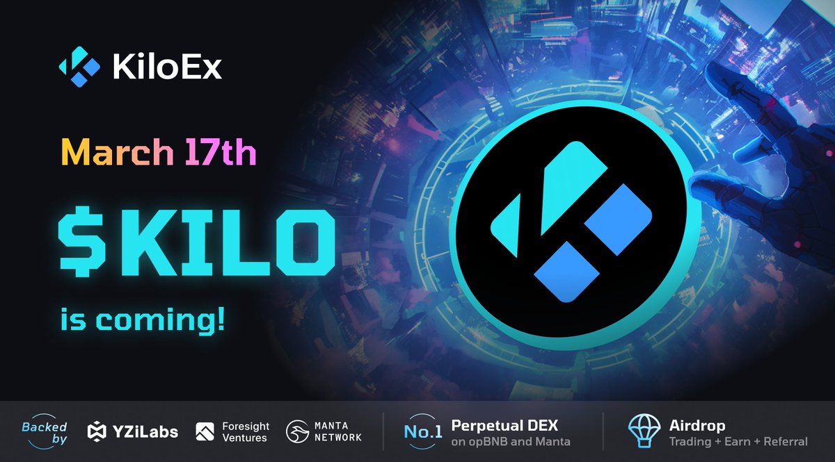 KiloEx_perp's tweet image. Wen $KILO? 

March 17th. 

Details regarding the airdrop rules and eligibility criteria will be released soon.