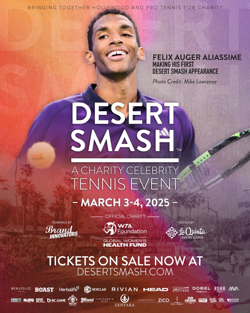 BIG NEWS! Tennis star <a href="/felixtennis/">Félix AugerAliassime</a> is bringing his power game to Desert Smash! 🎾🌵 Catch him in action as he takes on the ultimate celebrity charity showdown in the desert.