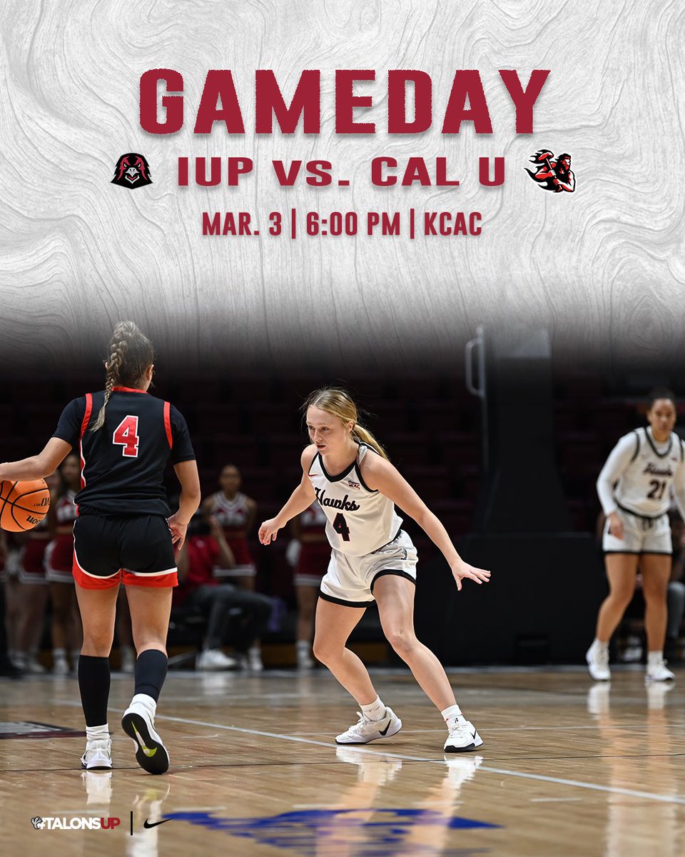 Playoffs are here! We host California (Pa.) in the first round of the PSAC Tournament tonight! 

🆚| California (Pa.)
🏟️| KCAC
🎥| psacsportsdigitalnetwork.com/iupathletics/
📊| stats.statbroadcast.com/mobile/?id=585…
🎟️| fan.hudl.com/tickets/VGlja2…

#TalonsUp