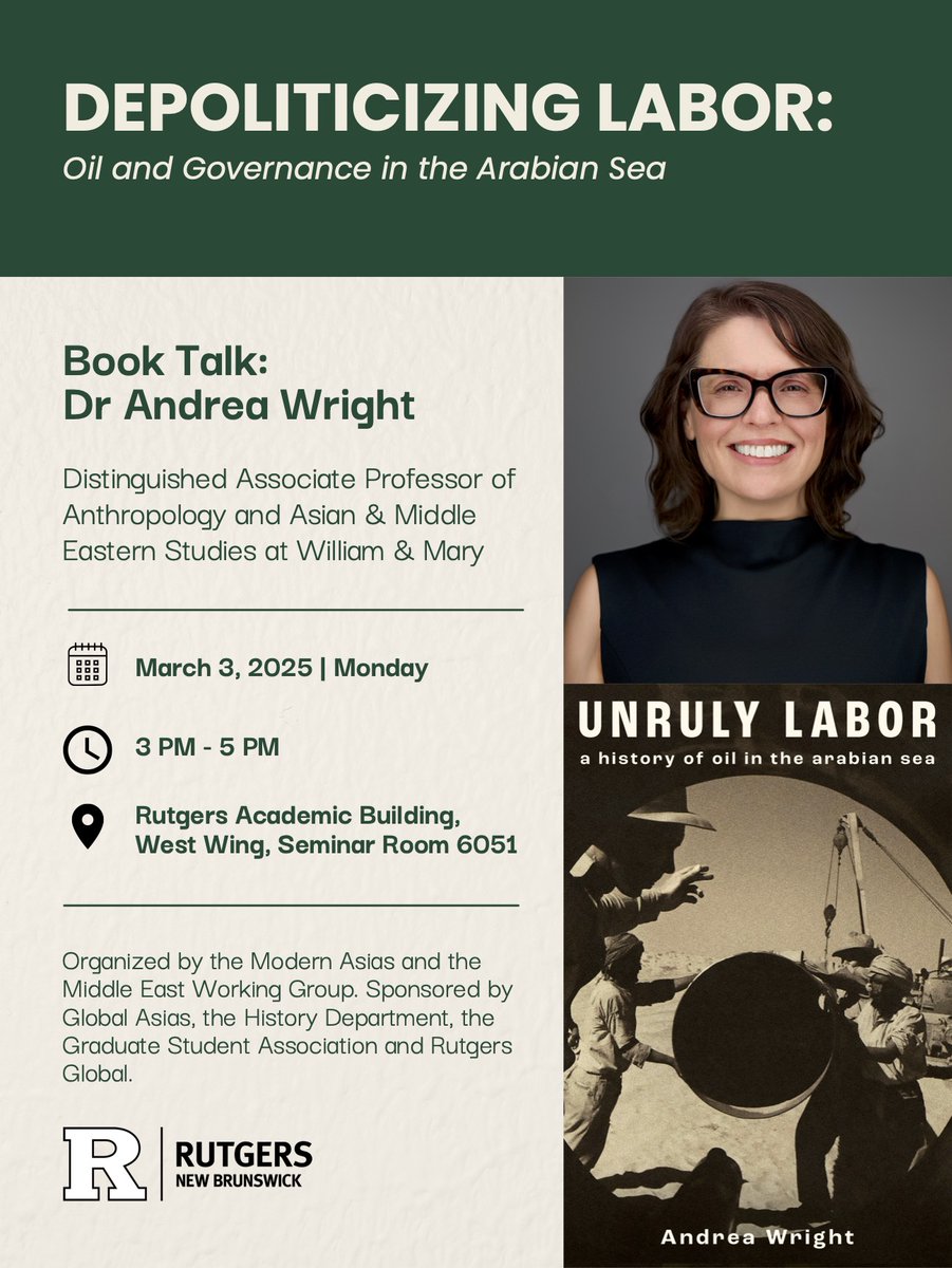 I'm excited to be at Rutgers today to talk about my new book, Unruly Labor