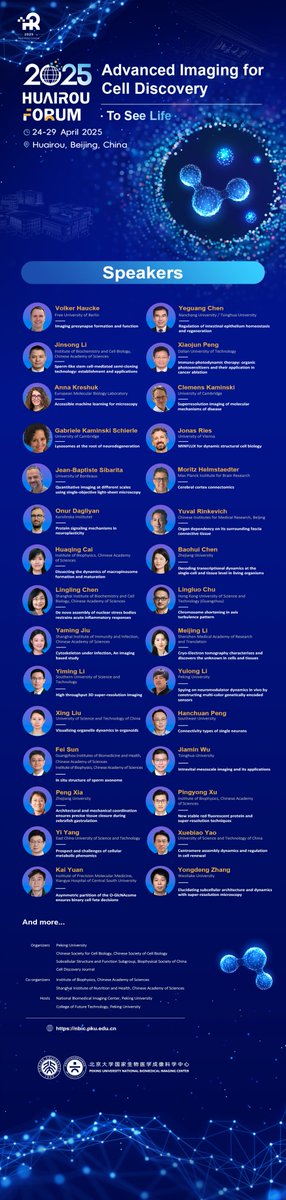 A great 2025 Huairou Forum on  Advanced lmaging for Cell Discovery. Look forward for everyone, and welcome everyone for attending!😀