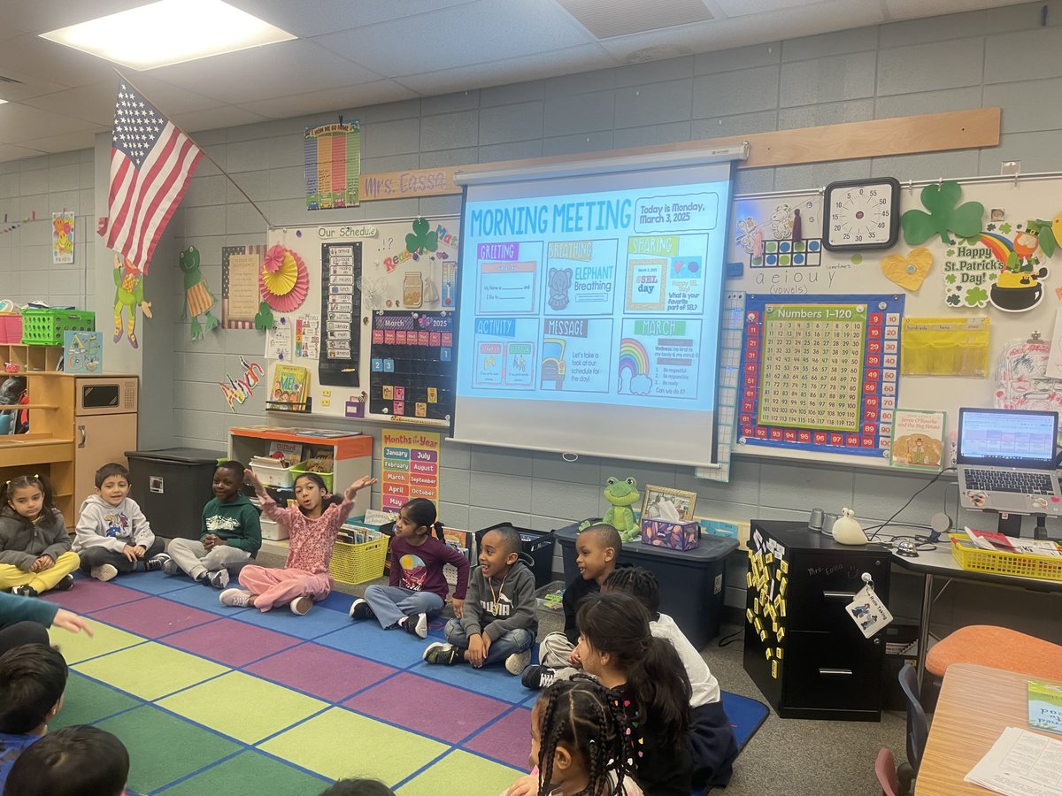 Today is National Social Emotional Learning Day. Our staff rotated to different classrooms to share morning meetings with a new class. It was so fun.