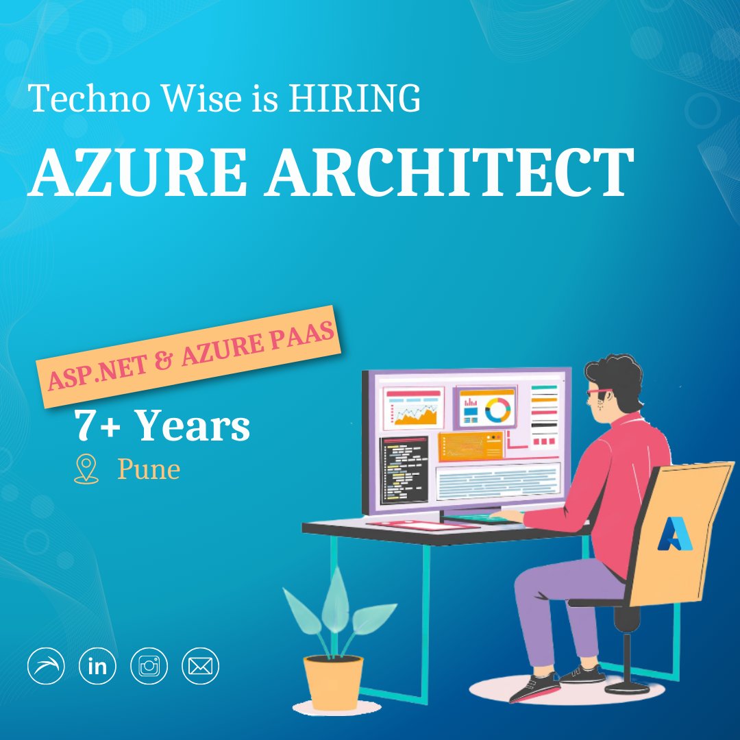TechnoWise_ind's tweet image. We are hiring Azure Solution Architect for a US Based MNC

✔ 7+ years in .NET
✔ 5 years in Azure PaaS

#AzureSolutionArchitect #AzureCloud #AzureDeveloper 
#CloudFoundry #Kubernetes #DotNet #Pune #Jobs 

Follow: #TechnoWise_India