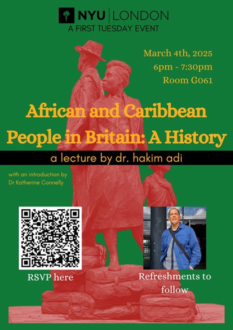 History Matters Journal (@journal_matters) on Twitter photo A lecture by Prof Hakim Adi, African & Caribbean People in Britain: A History. NYU, London. Tuesday 4 March 6-7pm. <a href="/hakimadi1/">Hakim Adi</a> <a href="/amelimetre/">A to the S</a> @Claudia_writes <a href="/alejataddesse/">Aleja ዓለጃ</a> <a href="/tionneparris/">Tionne</a> <a href="/kabaessence/">danny thompson</a> A lecture by Prof Hakim Adi, African & Caribbean People in Britain: A History. NYU, London. Tuesday 4 March 6-7pm. <a href="/hakimadi1/">Hakim Adi</a> <a href="/amelimetre/">A to the S</a> @Claudia_writes <a href="/alejataddesse/">Aleja ዓለጃ</a> <a href="/tionneparris/">Tionne</a> <a href="/kabaessence/">danny thompson</a>