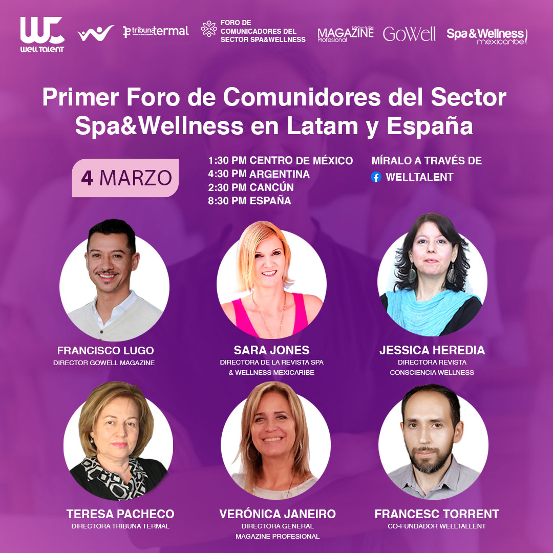 Para los que estéis interesados, será mañana martes a las 20:30 horas de España y podéis seguirlo a través de las redes sociales de Welltalent.
#noticiastermales #experienciasbienestarespaña