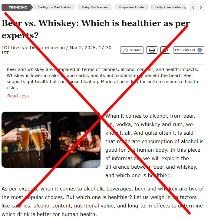 theliverdoc's tweet photo. Hey @TOIIndiaNews can you please tell which brainless mass of cytoplasmic humanoid abomination in your wonderful health and lifestyle team wrote this? Have some shame in destroying public health like this. Take some responsibility or recycle your paper into baby and adult diapers so that it can be of some use.